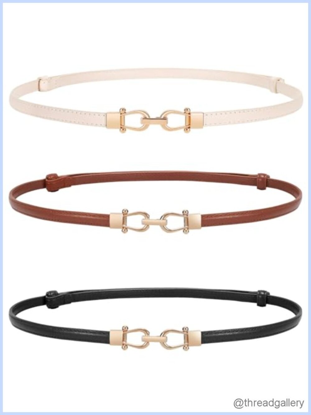 Women's Skinny Leather Belt Adjustable Waist Dress Pants Belt